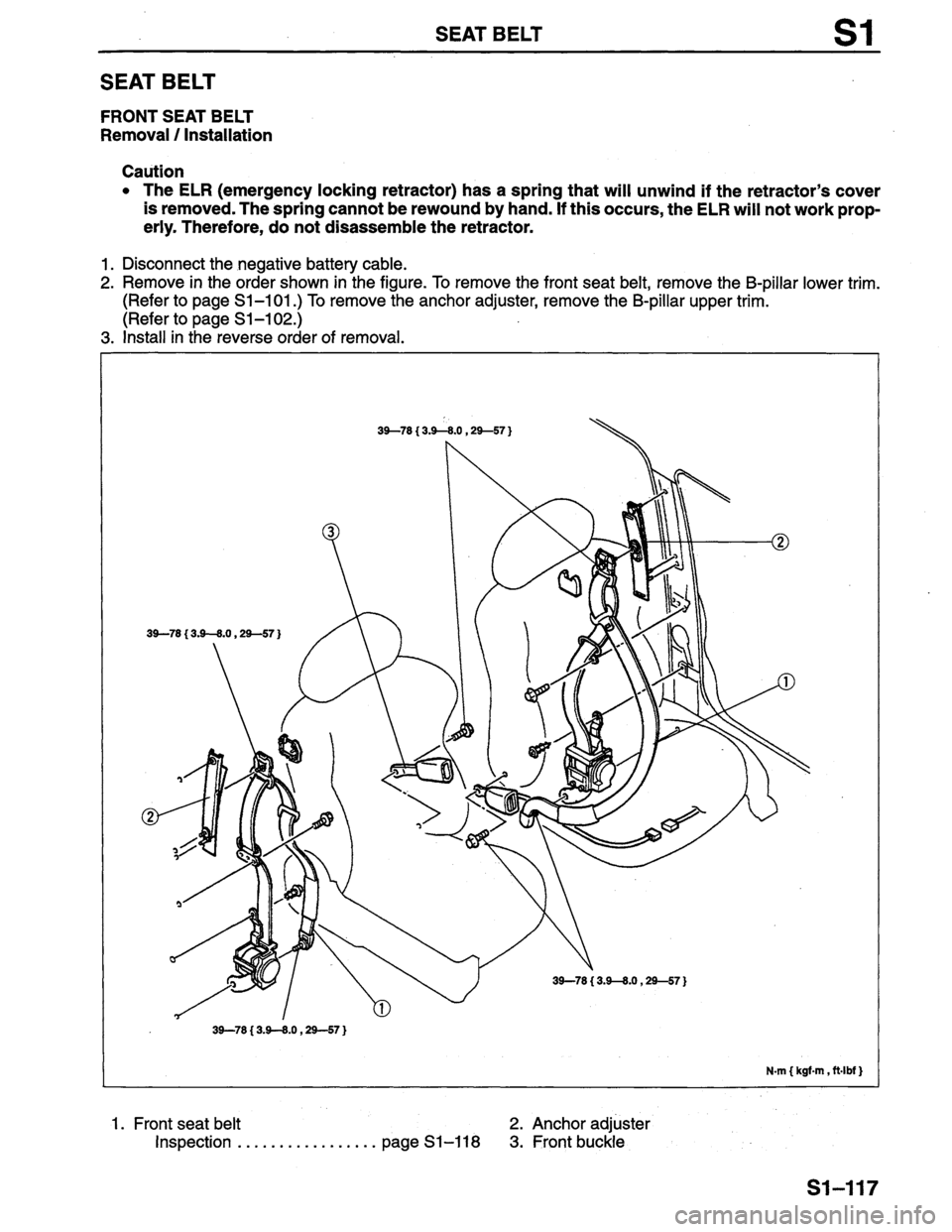 MAZDA PROTEGE 1996  Workshop Manual 