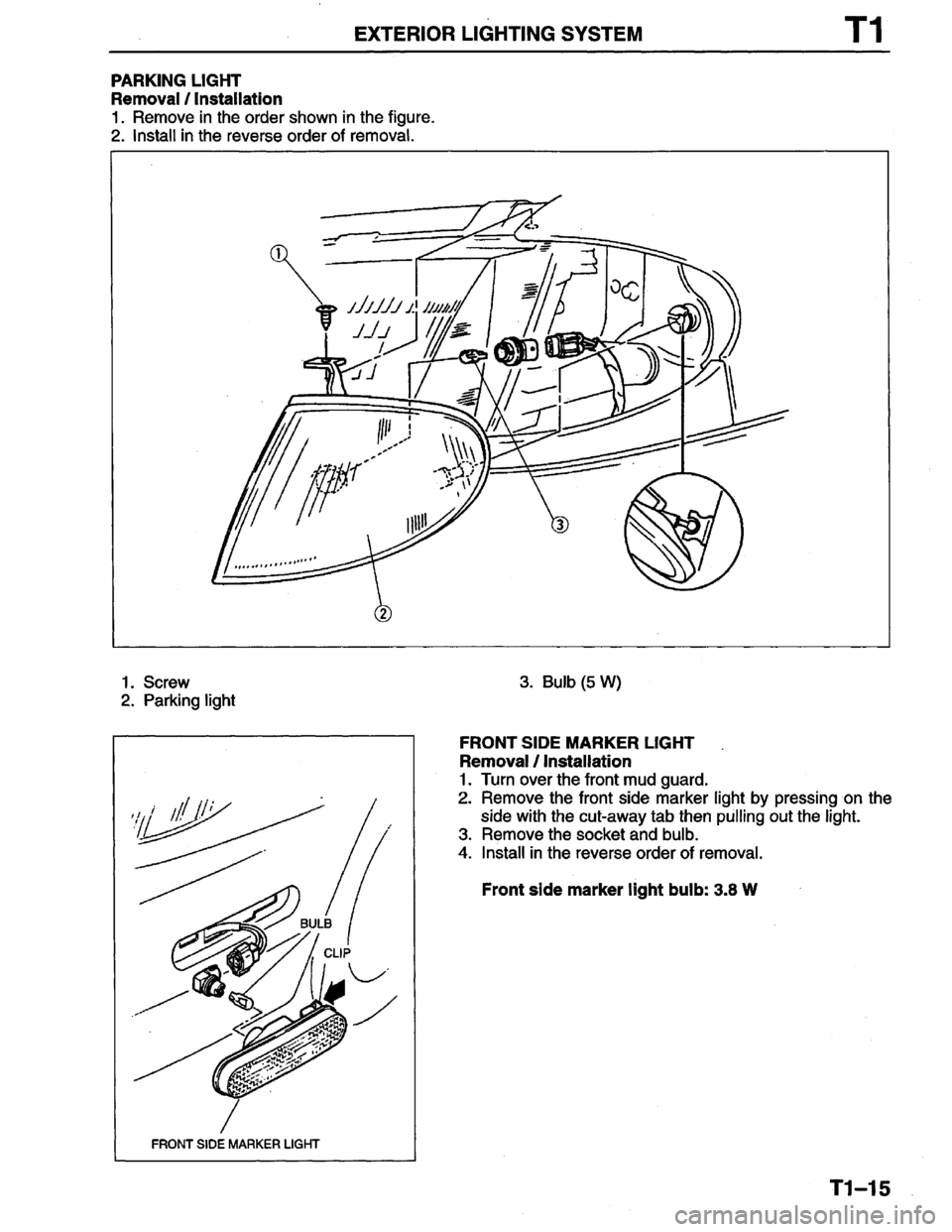MAZDA PROTEGE 1996  Workshop Manual 