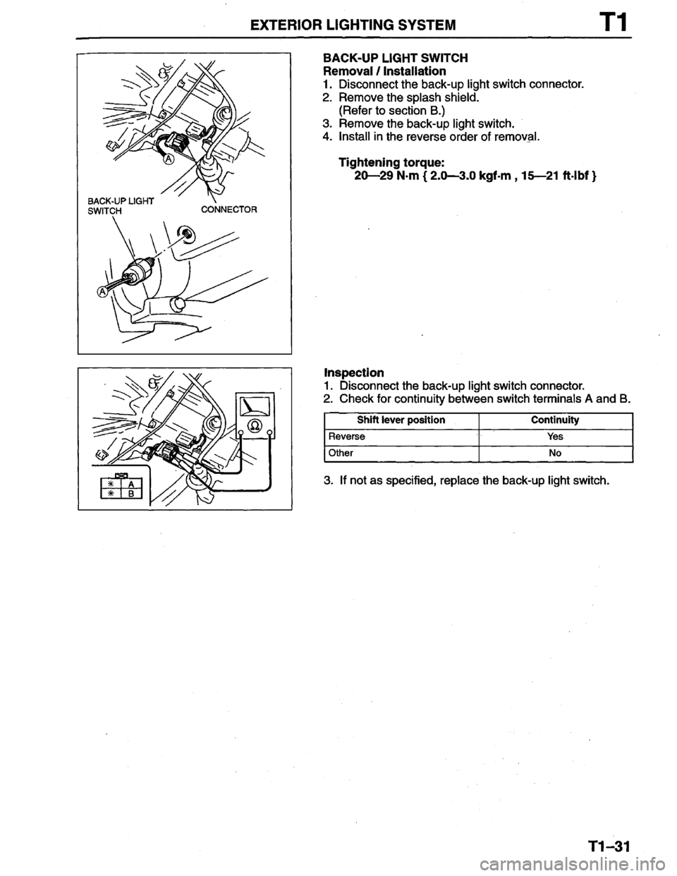 MAZDA PROTEGE 1996  Workshop Manual 