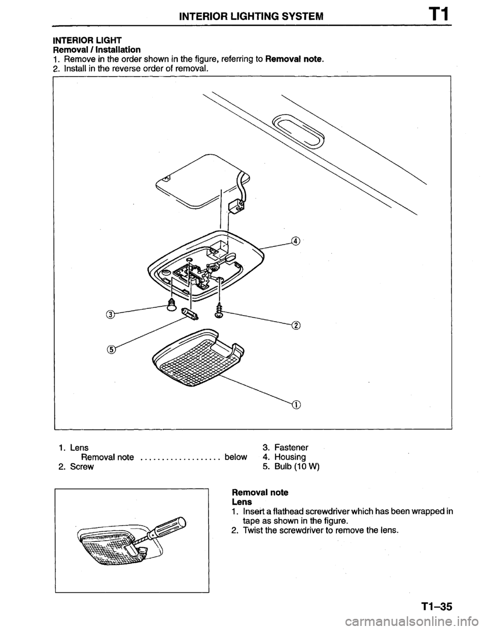 MAZDA PROTEGE 1996  Workshop Manual 