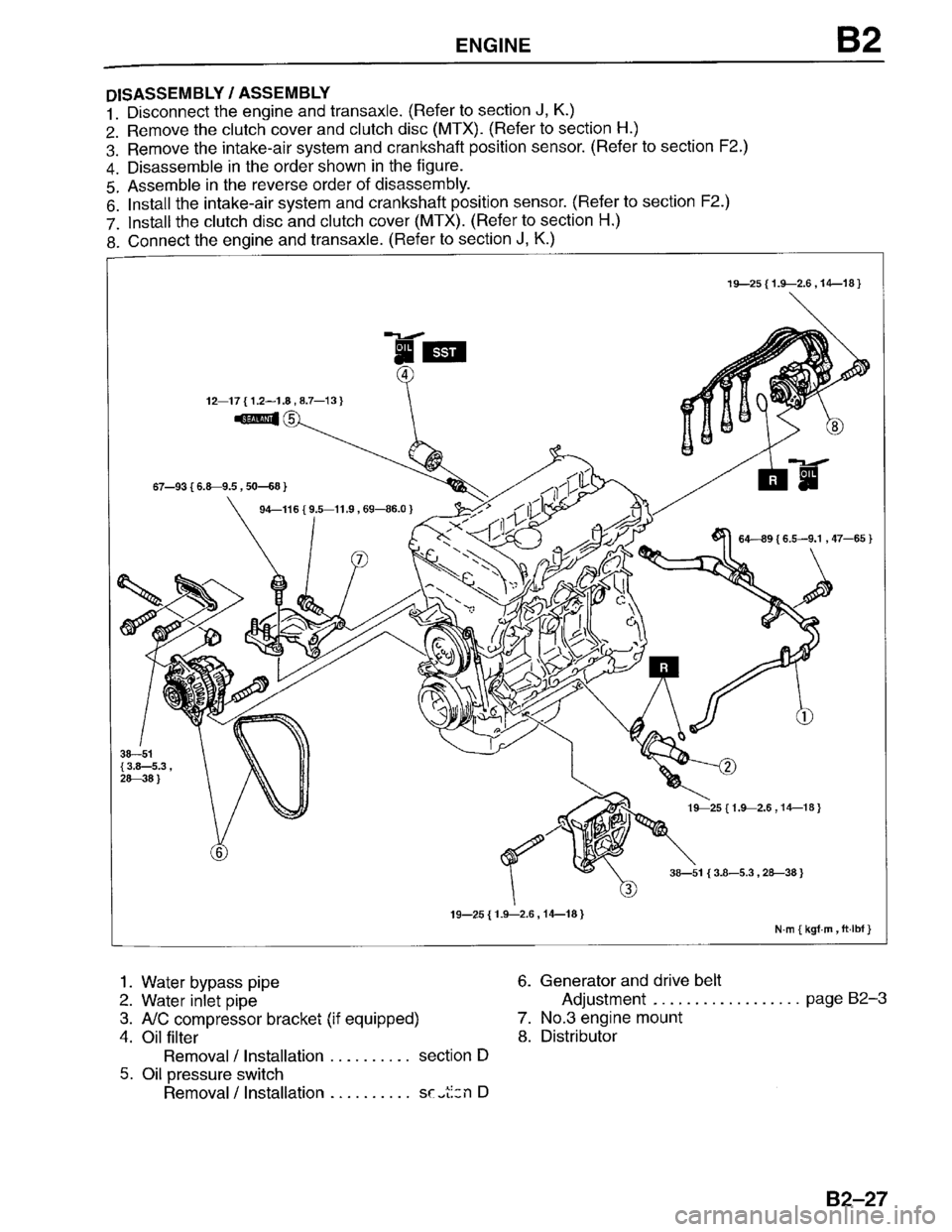 MAZDA PROTEGE 1996  Workshop Manual 