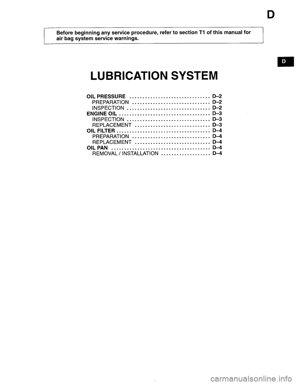 MAZDA PROTEGE 1996  Workshop Manual 