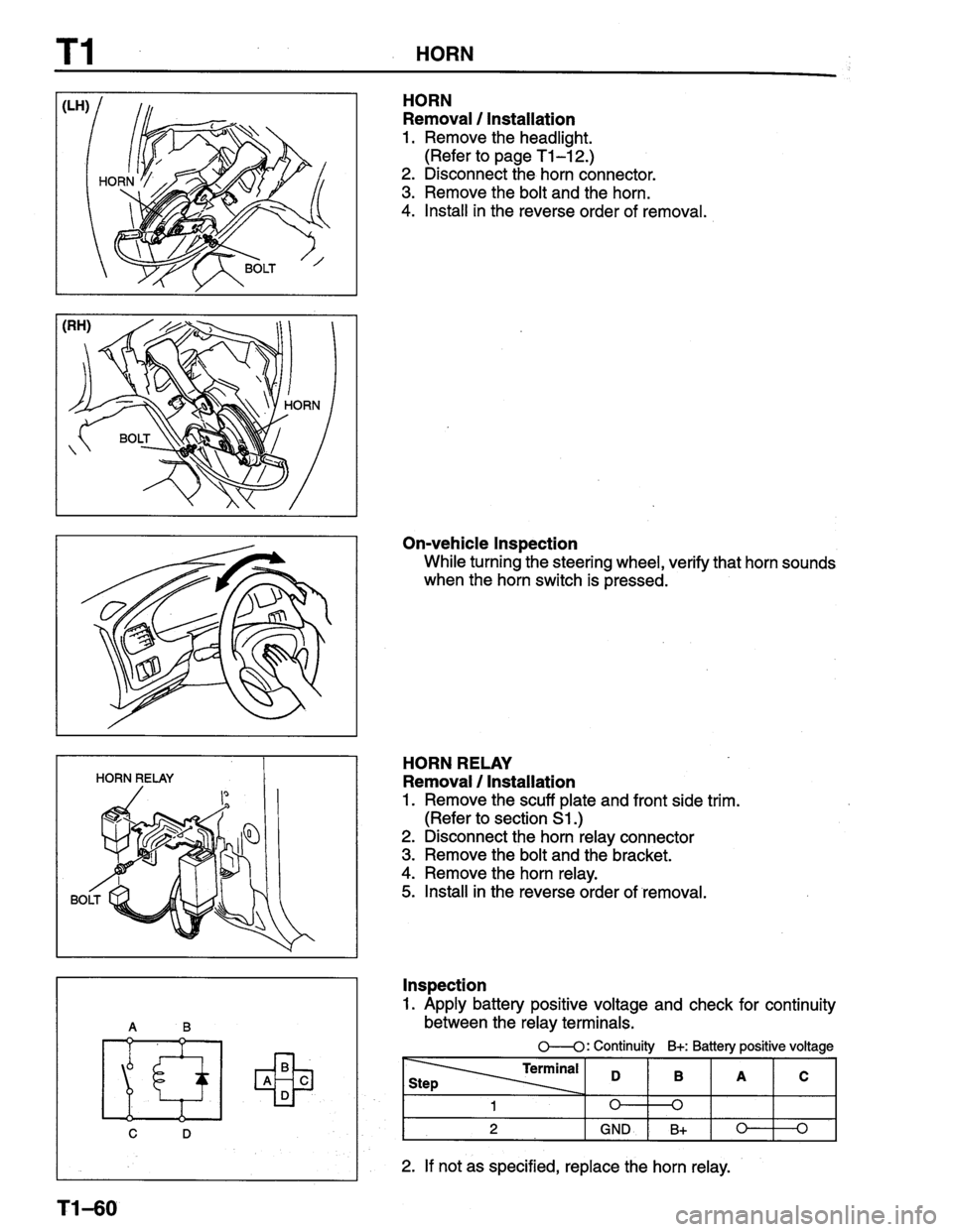 MAZDA PROTEGE 1996  Workshop Manual 