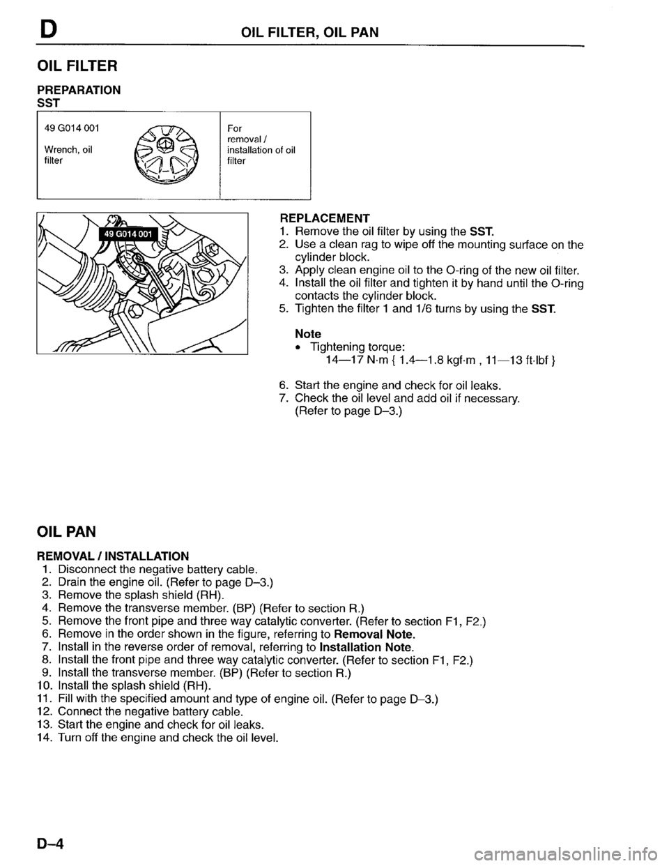 MAZDA PROTEGE 1996  Workshop Manual 