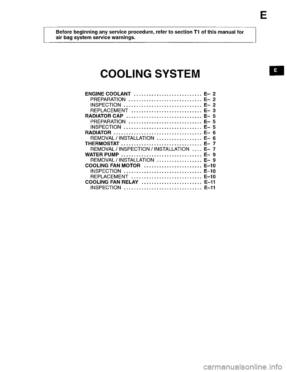 MAZDA PROTEGE 1996  Workshop Manual 