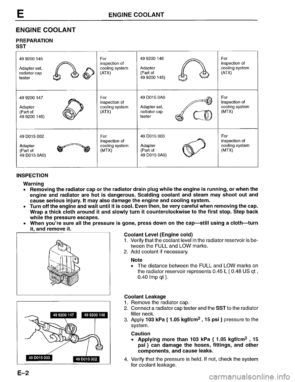 MAZDA PROTEGE 1996  Workshop Manual 