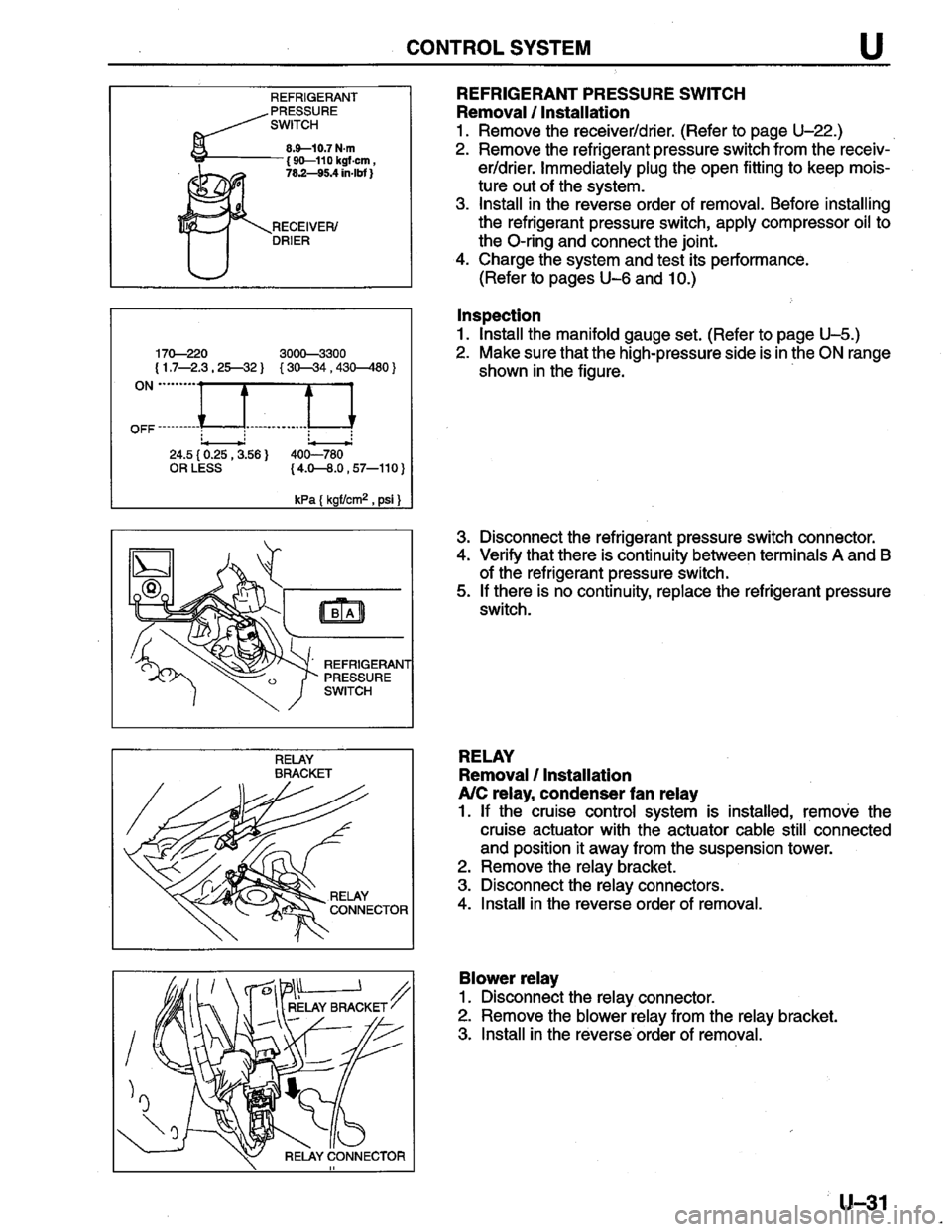 MAZDA PROTEGE 1996  Workshop Manual 