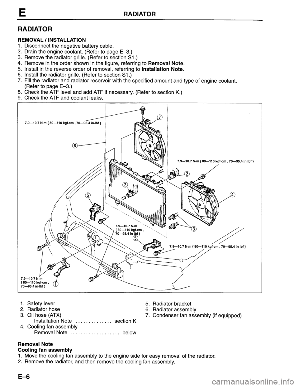 MAZDA PROTEGE 1996  Workshop Manual 