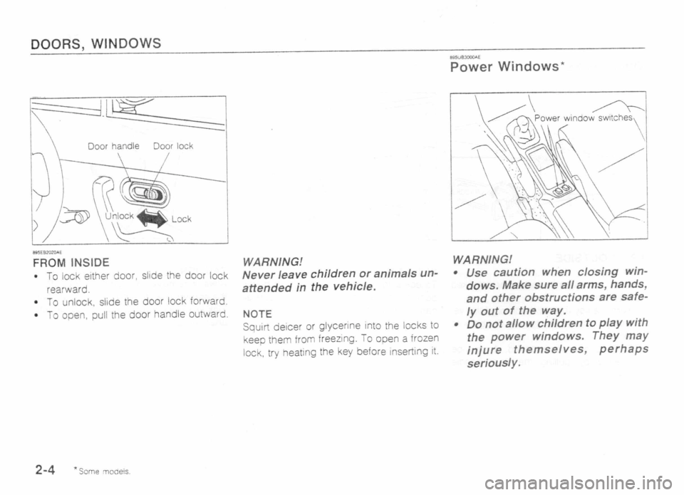MAZDA MX-5 1989  Owners Manual 