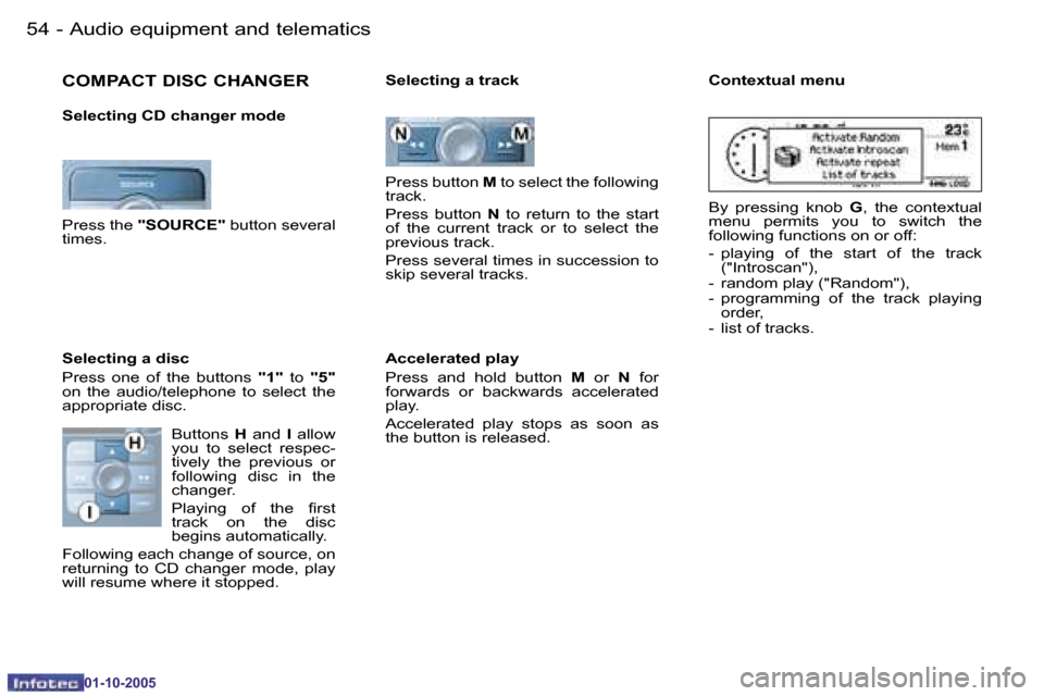 Peugeot 206 Dag 2005.5  Owners Manual �5�4 �-�A�u�d�i�o� �e�q�u�i�p�m�e�n�t� �a�n�d� �t�e�l�e�m�a�t�i�c�s
�0�1�-�1�0�-�2�0�0�5
�5�5
�-�A�u�d�i�o� �e�q�u�i�p�m�e�n�t� �a�n�d� �t�e�l�e�m�a�t�i�c�s
�0�1�-�1�0�-�2�0�0�5
�C�O�M�P�A�C�T� �D�I�S