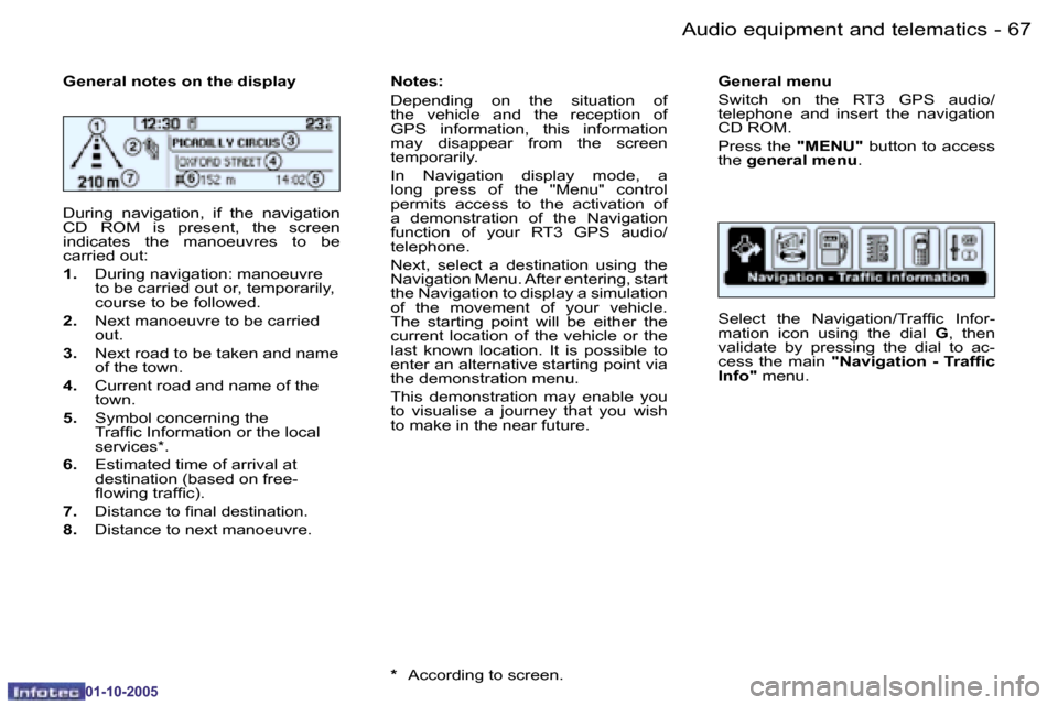 Peugeot 206 Dag 2005.5  Owners Manual �6�6 �-�A�u�d�i�o� �e�q�u�i�p�m�e�n�t� �a�n�d� �t�e�l�e�m�a�t�i�c�s
�0�1�-�1�0�-�2�0�0�5
�6�7
�-�A�u�d�i�o� �e�q�u�i�p�m�e�n�t� �a�n�d� �t�e�l�e�m�a�t�i�c�s
�0�1�-�1�0�-�2�0�0�5
�G�e�n�e�r�a�l� �n�o�t