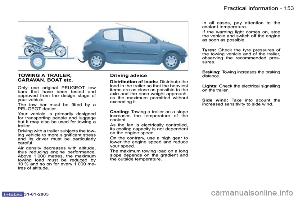Peugeot 206 Dag 2004.5  Owners Manual �1�5�2 �-
�3�1�-�0�1�-�2�0�0�5
�1�5�3
�-
�3�1�-�0�1�-�2�0�0�5
�T�O�W�I�N�G� �A� �T�R�A�I�L�E�R�,�  
�C�A�R�A�V�A�N�,� �B�O�A�T� �e�t�c�.
�O�n�l�y�  �u�s�e�  �o�r�i�g�i�n�a�l�  �P�E�U�G�E�O�T�  �t�o�w�
