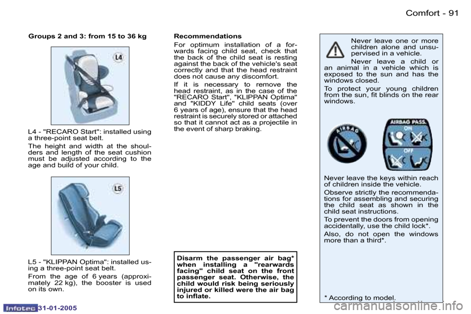 Peugeot 206 Dag 2004.5  Owners Manual �9�0 �-
�3�1�-�0�1�-�2�0�0�5
�9�1
�-
�3�1�-�0�1�-�2�0�0�5
�N�e�v�e�r�  �l�e�a�v�e�  �o�n�e�  �o�r�  �m�o�r�e�  
�c�h�i�l�d�r�e�n�  �a�l�o�n�e�  �a�n�d�  �u�n�s�u�-
�p�e�r�v�i�s�e�d� �i�n� �a� �v�e�h�i