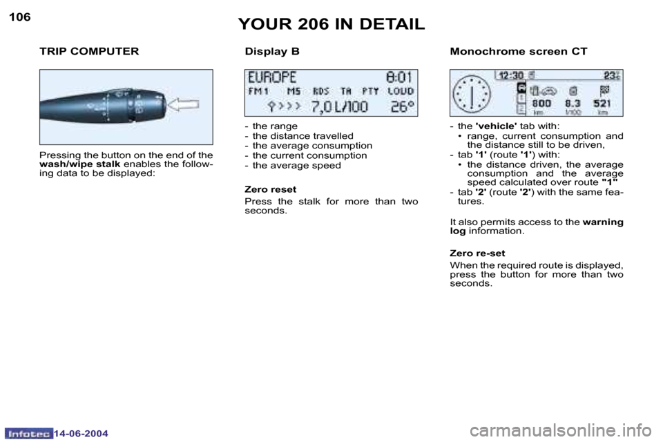 Peugeot 206 Dag 2004  Owners Manual �1�0�6
�1�4�-�0�6�-�2�0�0�4
�1�0�7
�1�4�-�0�6�-�2�0�0�4
�Y�O�U�R� �2�0�6� �I�N� �D�E�T�A�I�L
�T�R�I�P� �C�O�M�P�U�T�E�R
�P�r�e�s�s�i�n�g� �t�h�e� �b�u�t�t�o�n� �o�n� �t�h�e� �e�n�d� �o�f� �t�h�e�  
�w