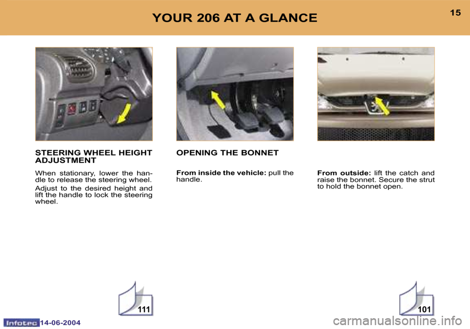 Peugeot 206 Dag 2004  Owners Manual �1�1�1�1�0�1
�1�4
�1�4�-�0�6�-�2�0�0�4
�1�5
�1�4�-�0�6�-�2�0�0�4
�Y�O�U�R� �2�0�6� �A�T� �A� �G�L�A�N�C�E
�S�T�E�E�R�I�N�G� �W�H�E�E�L� �H�E�I�G�H�T�  
�A�D�J�U�S�T�M�E�N�T
�W�h�e�n�  �s�t�a�t�i�o�n�a