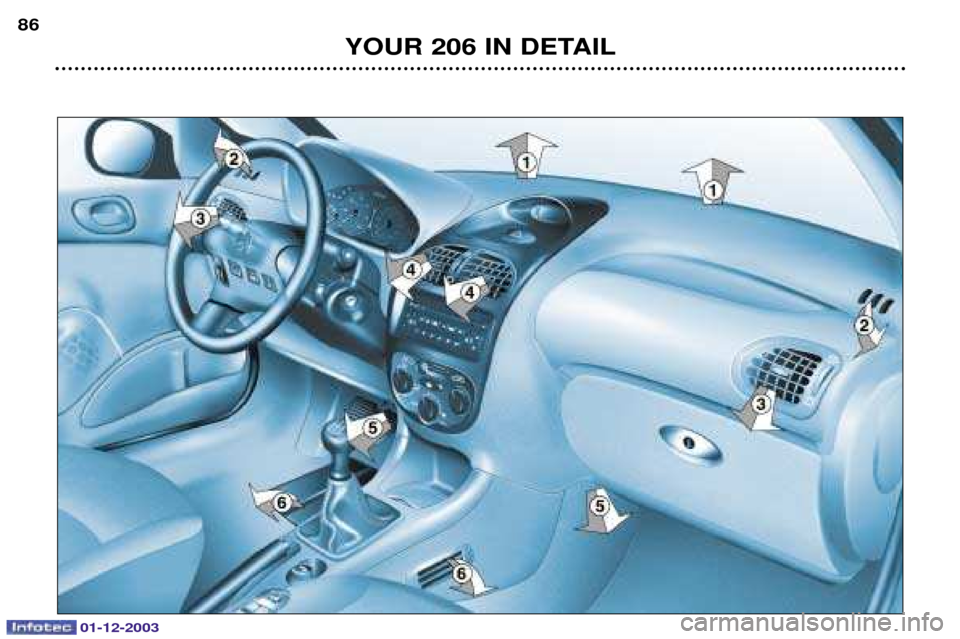 Peugeot 206 Dag 2003.5  Owners Manual 01-12-2003
YOUR 206 IN DETAIL
86  