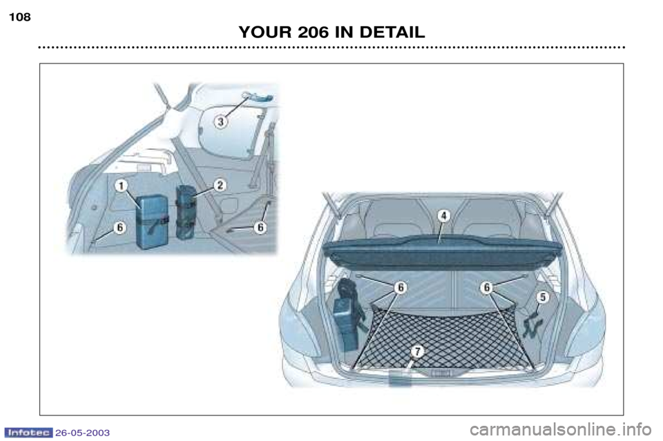 Peugeot 206 Dag 2003  Owners Manual 26-05-2003
YOUR 206 IN DETAIL
108  