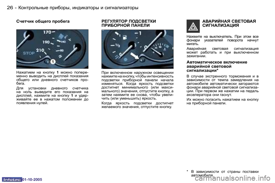 Peugeot 206 SW 2005.5  Инструкция по эксплуатации (in Russian) ahgljhevgu_� ijbxhju�,� bg^bdZlhju� b� kb]gZebaZlhju�2�6 �-
�0�1�-�1�0�-�2�0�0�5
Kq_lqbd� h[s_]h� ijh[_]Z
GZ`Zlb_f�  gZ�  dgh