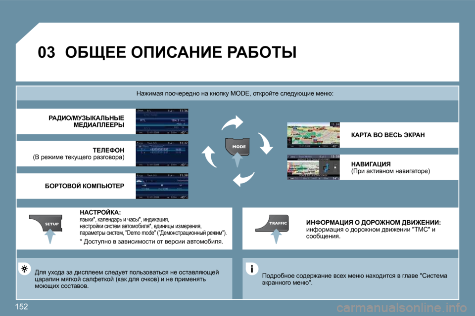 Peugeot 207 CC 2010  Инструкция по эксплуатации (in Russian) �1�5�2
�0�3� eXp??� efBhWdB?� gWXeir� 
� � fh^jhxÖh_� kh^_j`wÖb_� yk_ç� f_Öx� Öwçh^blky� y� zewy_� �"hbkl_fw� wdjwÖÖh