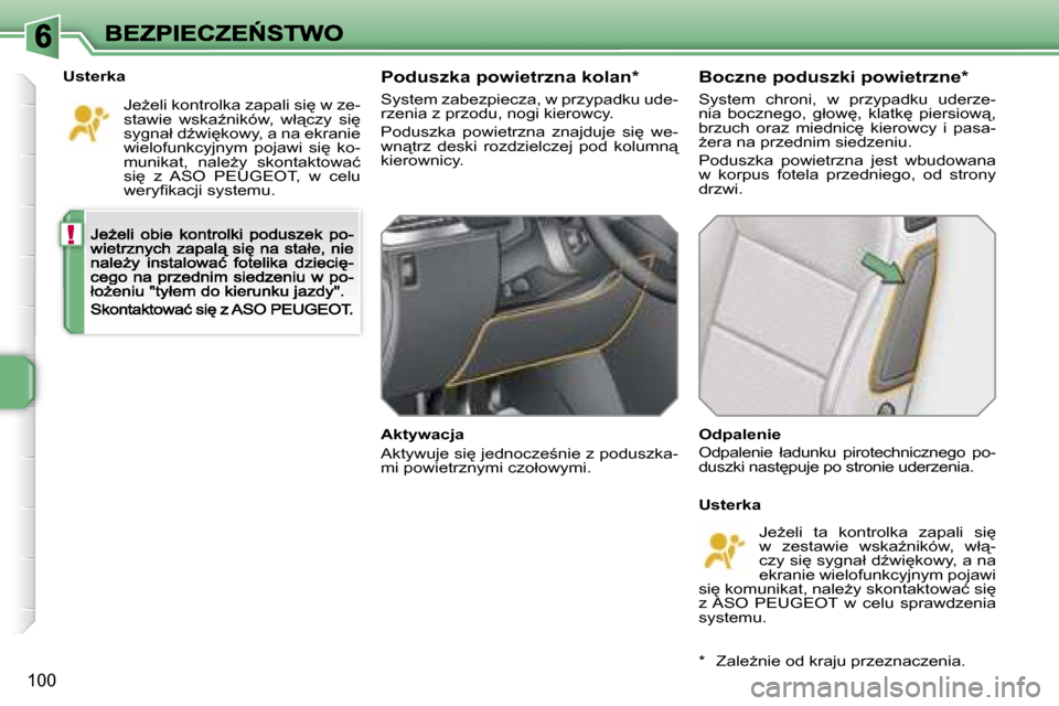 Peugeot 207 CC 2007  Instrukcja Obsługi (in Polish) �!
�1�0�0
�U�s�t�e�r�k�a
�J�eG�e�l�i� �k�o�n�t�r�o�l�k�a� �z�a�p�a�l�i� �s�i
� �w� �z�e�-�s�t�a�w�i�e�  �w�s�k�aE�n�i�k�ó�w�,�  �w�ł"�c�z�y�  �s�i
� �s�y�g�n�a�ł� �dE�w�i
�k�o�w�y�,� �a� �n�