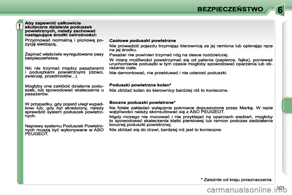 Peugeot 207 CC 2007  Instrukcja Obsługi (in Polish) �!
�1�0�1                              