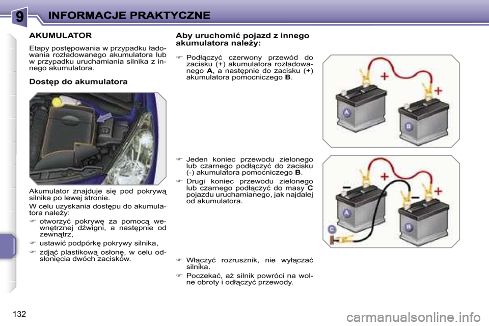 Peugeot 207 CC 2007  Instrukcja Obsługi (in Polish) �1�3�2
�A�K�U�M�U�L�A�T�O�R
�E�t�a�p�y� �p�o�s�t
�p�o�w�a�n�i�a� �w� �p�r�z�y�p�a�d�k�u� �ł�a�d�o�-�w�a�n�i�a�  �r�o�z�ł�a�d�o�w�a�n�e�g�o�  �a�k�u�m�u�l�a�t�o�r�a�  �l�u�b� �w�  �p�r�z�y�p�a�d�k�u