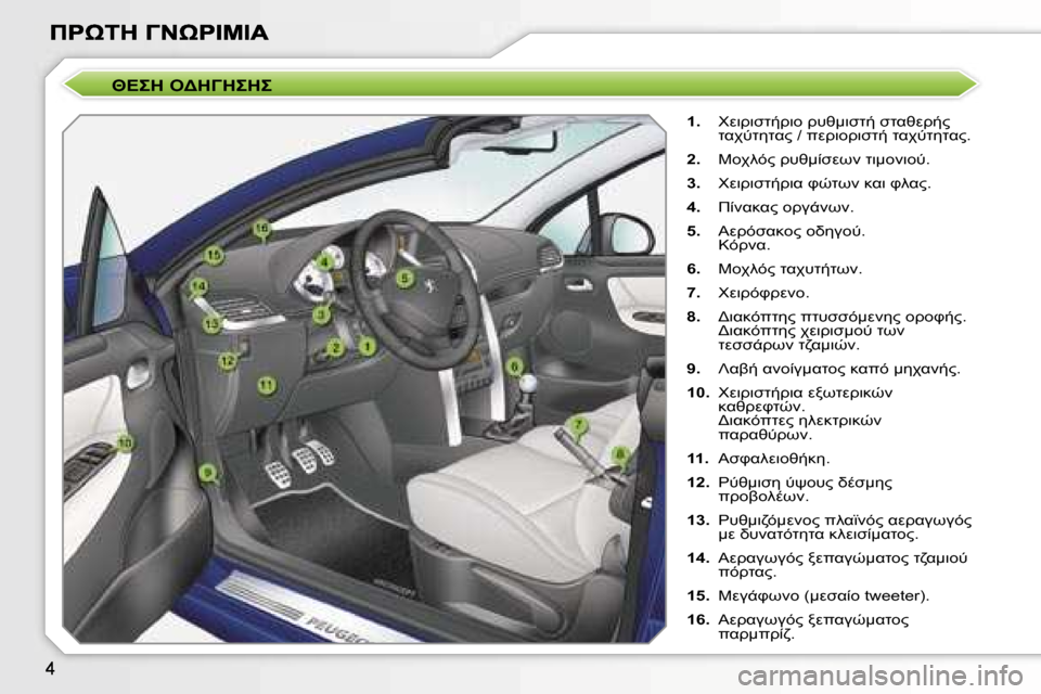 Peugeot 207 CC 2007  Εγχειρίδιο χρήσης (in Greek) I