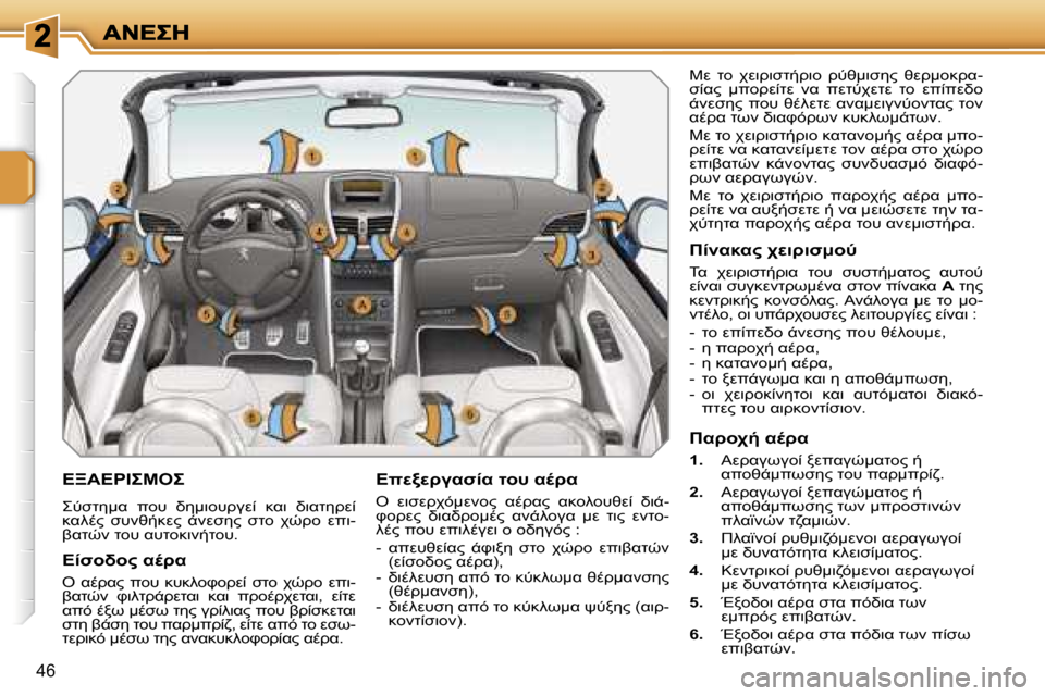 Peugeot 207 CC 2007  Εγχειρίδιο χρήσης (in Greek) �4�6
