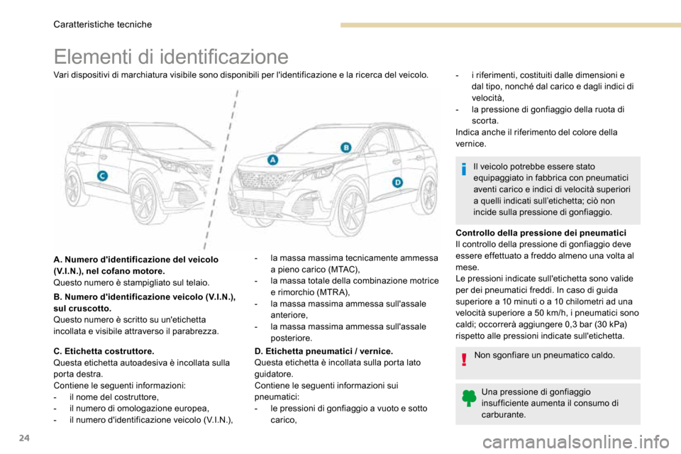 Peugeot 3008 Hybrid 4 2017 Manuale del proprietario (in Italian) 24
Elementi di identificazione
Vari dispositivi di marchiatura visibile sono disponibili per lidentificazione e la ricerca del veicolo.
A. Numero didentificazione del veicolo
(V.I.N.), nel cofano m Peugeot 3008 Hybrid 4 2017 Manuale del proprietario (in Italian) 24
Elementi di identificazione
Vari dispositivi di marchiatura visibile sono disponibili per lidentificazione e la ricerca del veicolo.
A. Numero didentificazione del veicolo
(V.I.N.), nel cofano m