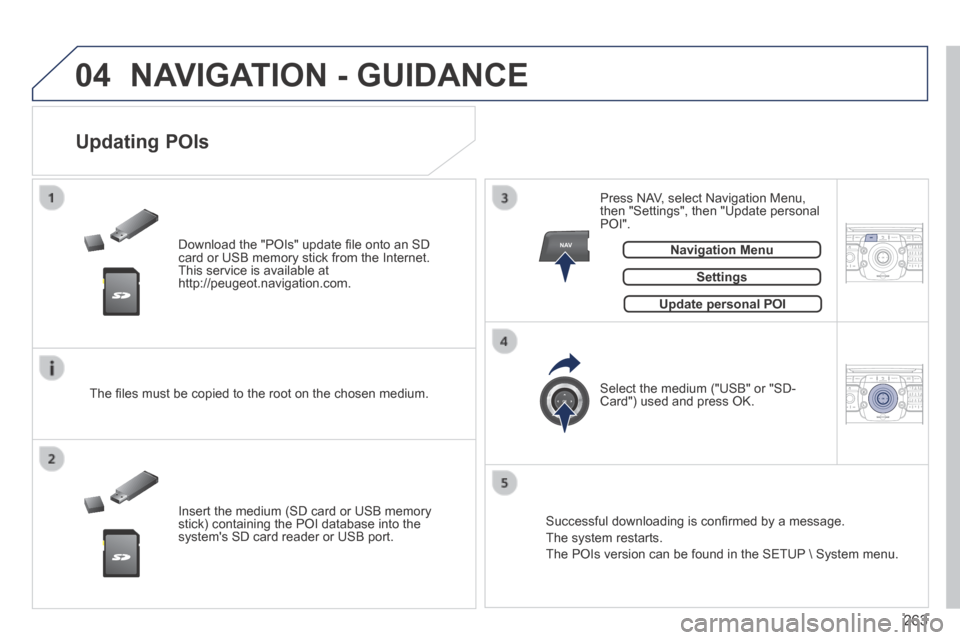Peugeot 3008 Hybrid 4 2014  Owners Manual - RHD (UK. Australia) 04
NAV2AB C3DEF5JKL4GHI6MNO8TUV7PQR S9WXYZ0*#
1RADIO MEDIA NA
V TRAFFIC
SETUPADDR
BOOK
2ABC3DEF5JKL4GHI6MNO8TUV7PQR S9WXYZ0*#
1RADIO MEDIA NA
V TRAFFIC
SETUPADDR
BOOK
263
 NAVIGATION - GUIDANCE 
  Dow