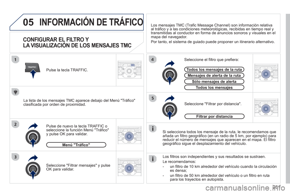 Peugeot 3008 Hybrid 4 2013  Manual del propietario (in Spanish) 231
05
TRAFFIC
2ABC3DEF5JKL4GHI6MNO8TUV7PQRS9WXYZ0*#
1RADIO MEDIANAV TRAFFIC
SETUPADDR
BOOK
2ABC3DEF5JKL4GHI6MNO8TUV7PQRS9WXYZ0*#
1RADIO MEDIANAV TRAFFIC
SETUPADDR
BOOK
2ABC3DEF5JKL4GHI6MNO8TUV7PQRS9W
