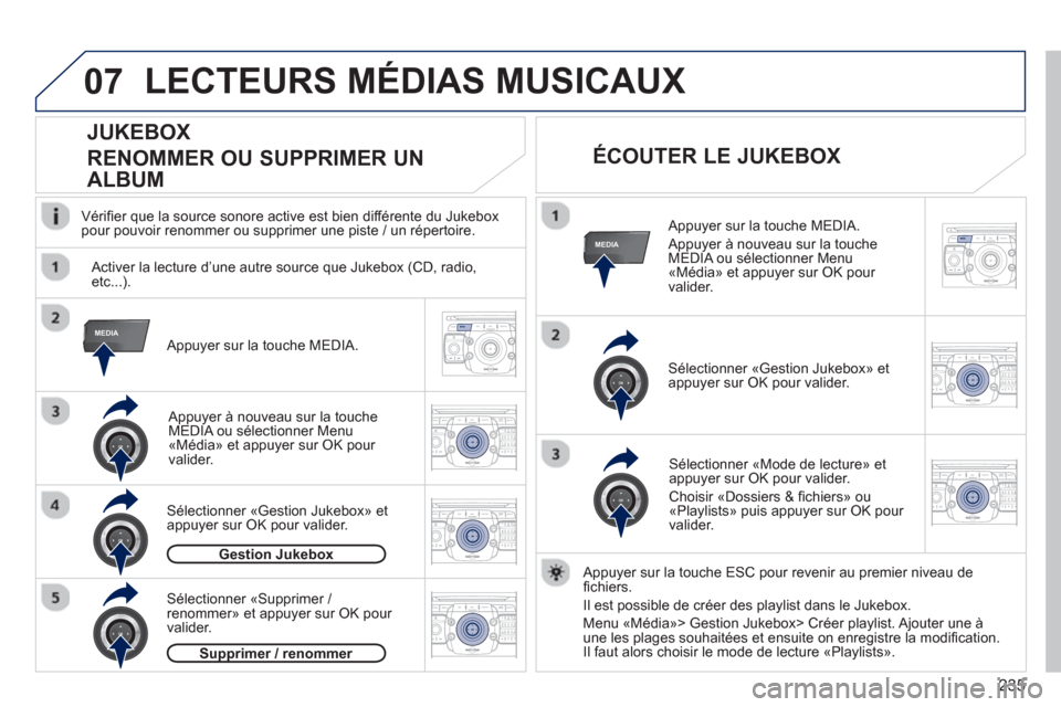 Peugeot 3008 Hybrid 4 2012  Manuel du propriétaire (in French) 235
07
MEDIA
MEDIA
2ABC3DEF5JKL4GHI6MNO8TUV7PQRS9WXYZ0*#
1RADIO MEDIANAV ESC TRAFFIC
SETUPADDR
BOOK
2ABC3DEF5JKL4GHI6MNO8TUV7PQRS9WXYZ0*#
1RADIO MEDIANAV ESC TRAFFIC
SETUPADDR
BOOK
2ABC3DEF5JKL4GHI6MN