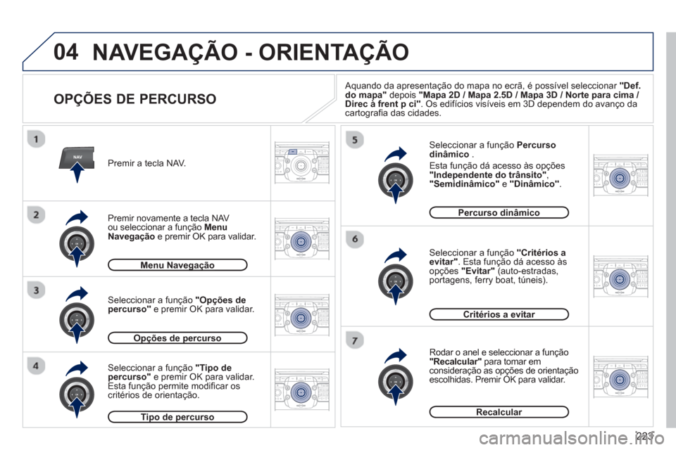 Peugeot 3008 Hybrid 4 2012  Manual do proprietário (in Portuguese) 223
04
NAV2ABC3DEF5JKL4GHI6MNO8TUV7PQRS9WXYZ0*#
1RADIO MEDIANAV ESC TRAFFIC
SETUPADDR
BOOK
2ABC3DEF5JKL4GHI6MNO8TUV7PQRS9WXYZ0*#
1RADIO MEDIANAV ESC TRAFFIC
SETUPADDR
BOOK
2ABC3DEF5JKL4GHI6MNO8TUV7PQR