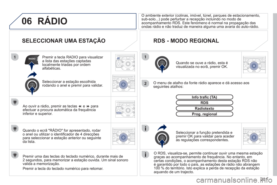 Peugeot 3008 Hybrid 4 2012  Manual do proprietário (in Portuguese) 231
06
RADIO
2ABC3DEF5JKL4GHI6MNO8TUV7PQRS9WXYZ0*#
1RADIO MEDIANAV ESC TRAFFIC
SETUPADDR
BOOK
2ABC3DEF5JKL4GHI6MNO8TUV7PQRS9WXYZ0*#
1RADIO MEDIANAV ESC TRAFFIC
SETUPADDR
BOOK
2ABC3DEF5JKL4GHI6MNO8TUV7