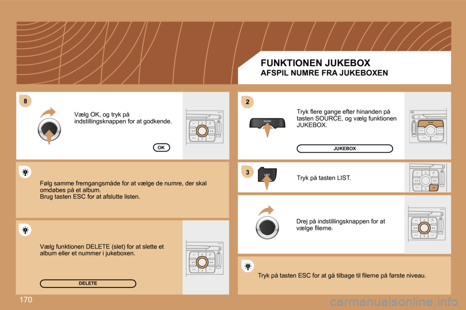 Peugeot 307 Break 2007  Instruktionsbog (in Danish) �1�7�0
�8�8
�S�O�U�R�C�E
�2
�3�3
�E�S�C
�M�E�N�U �L�I�S�T
�L�I�S�T
�E�S�C
�M�E�N�U �L�I�S�T
�S
�O �S �S�O�U�R�C�E
�M�O�D�E �B�A�N�D �T�P�T
�A�  �Y
�D�A�R�K�S�O�U�R�C�E
�E�S�C
�M�E�N�U �L�I�S�T
�L�I�S�