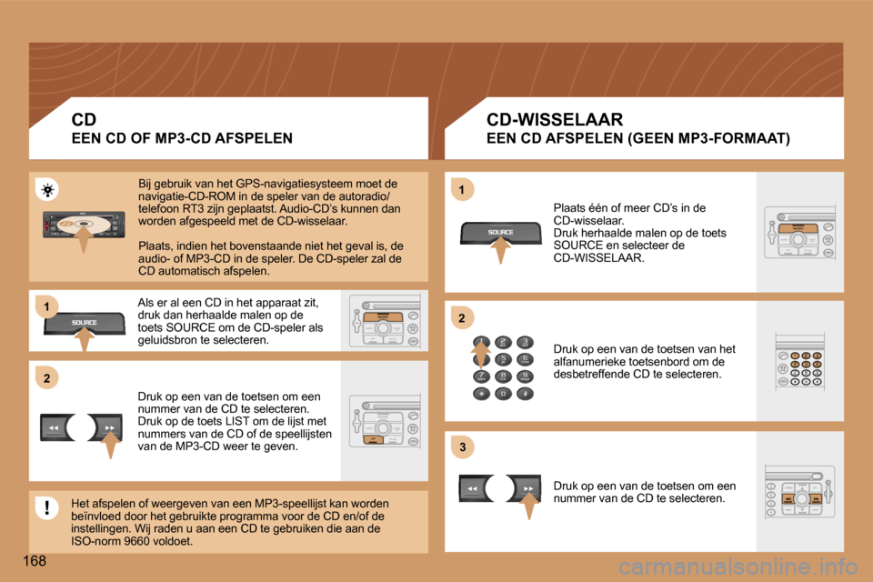 Peugeot 307 Break 2006  Handleiding (in Dutch) �2�1 
�2
�3
�1
�1�6�8 �C�D 
�E�E�N� �C�D� �O�F� �M�P�3�-�C�D� �A�F�S�P�E�L�E�N
�C�D�-�W�I�S�S�E�L�A�A�R
�E�E�N� �C�D� �A�F�S�P�E�L�E�N� �(�G�E�E�N� �M�P�3�-�F�O�R�M�A�A�T�)
�B�i�j� �g�e�b�r�u�i�k� �v�