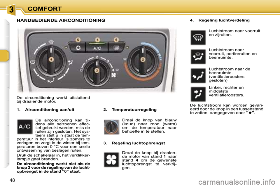 Peugeot 307 Break 2006  Handleiding (in Dutch) � � � � � � � � � � � � � � � � � � � � � � � � � � � � � � � � � � � �3� � � � � � � � � � � � � � � � � � � � � � � � � � � � � � � � � � � �C�O�M�F�O�R�T
�4�8
�H�A�N�D�B�E�D�I�E�N�D�E� �A�I�R�C�O�N