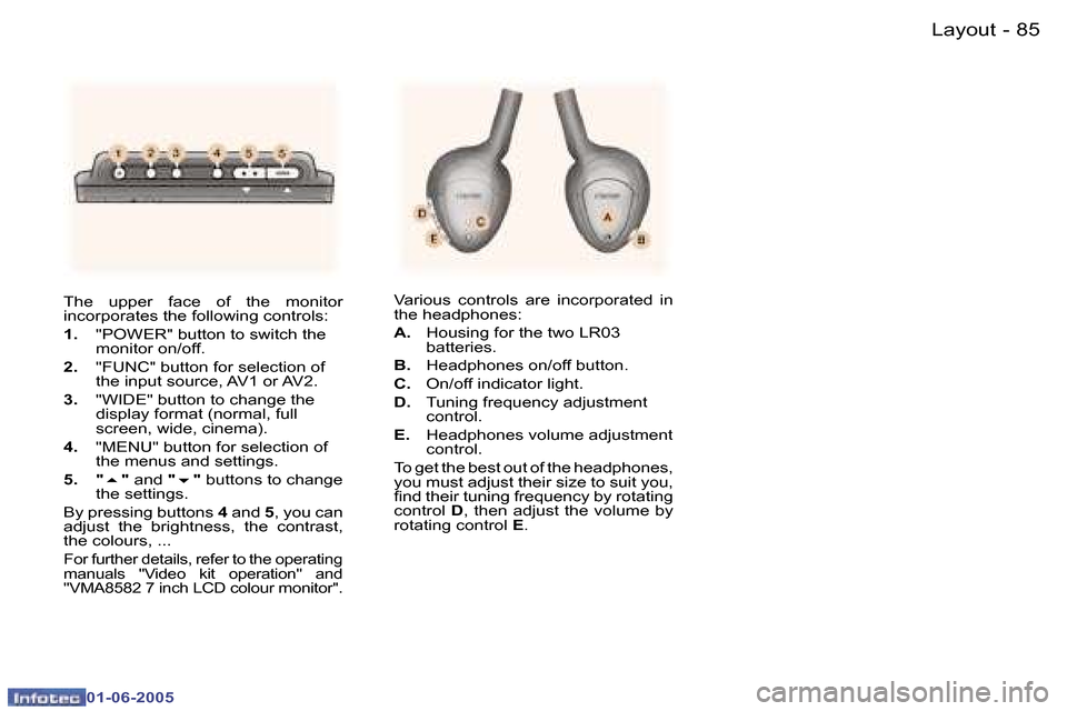 Peugeot 307 Break 2005  Owners Manual �L�a�y�o�u�t�8�4 �-
�0�1�-�0�6�-�2�0�0�5
�8�5�L�a�y�o�u�t�-
�0�1�-�0�6�-�2�0�0�5
�T�h�e�  �u�p�p�e�r�  �f�a�c�e�  �o�f�  �t�h�e�  �m�o�n�i�t�o�r�  
�i�n�c�o�r�p�o�r�a�t�e�s� �t�h�e� �f�o�l�l�o�w�i�n�g