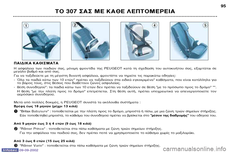 Peugeot 307 Break 2002.5  Εγχειρίδιο χρήσης (in Greek) ¶∞π¢π∫∞ ∫∞£π™ª∞∆∞ 
∏  ·ÛÊ¿ÏÂÈ·  ÙˆÓ  ·È‰ÈÒÓ  Û·˜,  ÌﬁÓÈÌË  ÊÚÔÓÙ›‰·  ÙË˜  PEUGEOT  Î·Ù¿  ÙË  Û¯Â‰›·ÛË  ÙÔ˘  ·