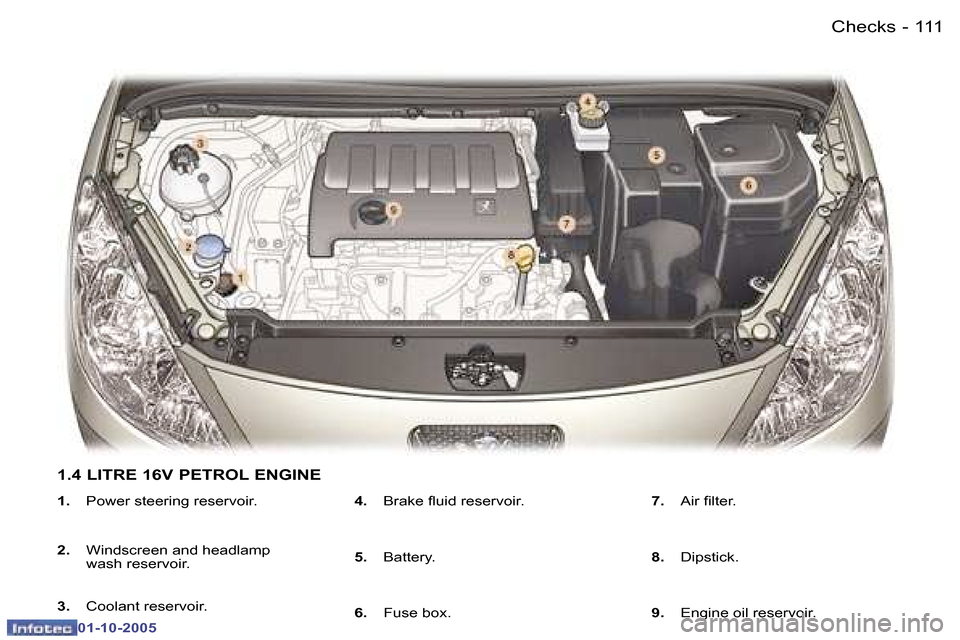 Peugeot 307 Break Dag 2005.5  Owners Manual �C�h�e�c�k�s�1�1�0 �-
�0�1�-�1�0�-�2�0�0�5
�1�1�1�C�h�e�c�k�s�-
�0�1�-�1�0�-�2�0�0�5
�1�.�  �P�o�w�e�r� �s�t�e�e�r�i�n�g� �r�e�s�e�r�v�o�i�r�.
�2�. �  �W�i�n�d�s�c�r�e�e�n� �a�n�d� �h�e�a�d�l�a�m�p� 
