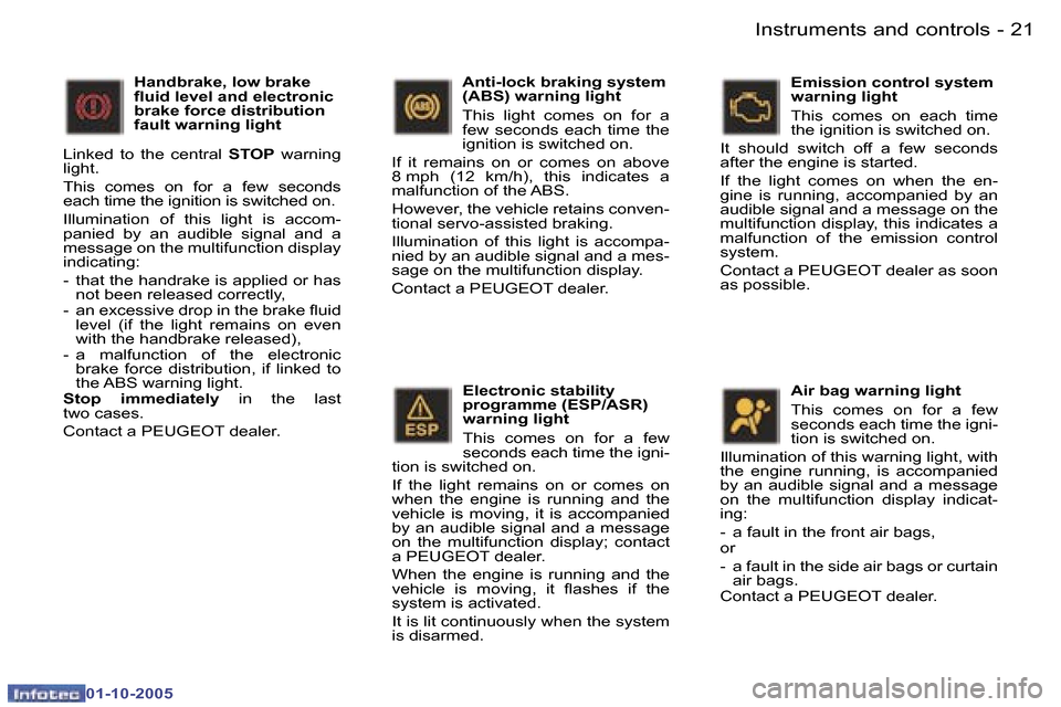 Peugeot 307 Break Dag 2005.5  Owners Manual �I�n�s�t�r�u�m�e�n�t�s� �a�n�d� �c�o�n�t�r�o�l�s�2�0 �-
�0�1�-�1�0�-�2�0�0�5
�2�1�I�n�s�t�r�u�m�e�n�t�s� �a�n�d� �c�o�n�t�r�o�l�s�-
�0�1�-�1�0�-�2�0�0�5
�E�l�e�c�t�r�o�n�i�c� �s�t�a�b�i�l�i�t�y�  
�p�