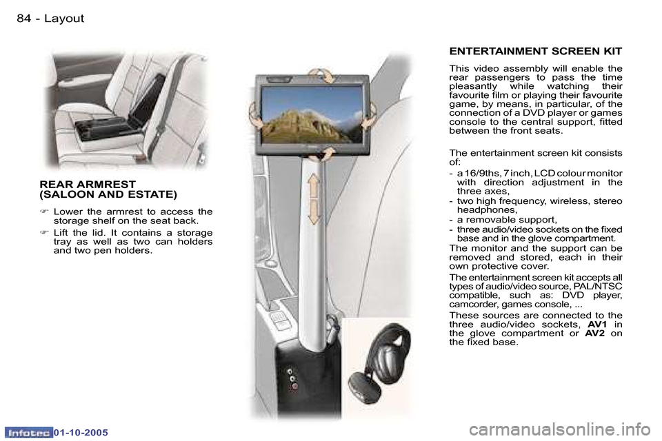 Peugeot 307 Break Dag 2005.5  Owners Manual �L�a�y�o�u�t�8�4 �-
�0�1�-�1�0�-�2�0�0�5
�8�5�L�a�y�o�u�t�-
�0�1�-�1�0�-�2�0�0�5
�E�N�T�E�R�T�A�I�N�M�E�N�T� �S�C�R�E�E�N� �K�I�T
�T�h�i�s�  �v�i�d�e�o�  �a�s�s�e�m�b�l�y�  �w�i�l�l�  �e�n�a�b�l�e�  �