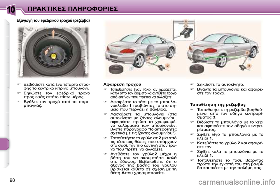 Peugeot 307 CC 2007.5  Εγχειρίδιο χρήσης (in Greek) 10
98
