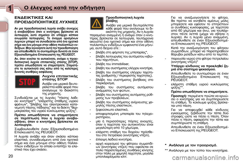 Peugeot 307 CC 2007.5  Εγχειρίδιο χρήσης (in Greek) 20
"  .9M3A="  8KO-  O5  =L/35N5
  