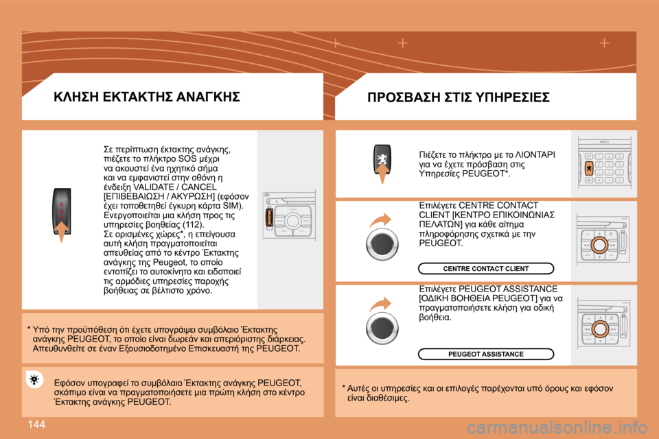 Peugeot 307 CC 2007.5  Εγχειρίδιο χρήσης (in Greek)  1 4 4
S
O
SS
O SSOURCE
MODE BAND T
PTA YDARK
2abc5jkl8tuv
3def6mno9wxyz
1 4ghir7pq s0 #
ESC
MENU LIST
ESC
MENU LIST
 