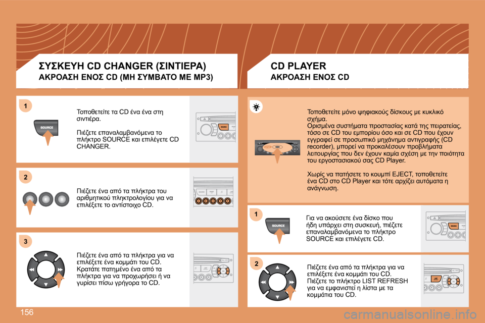 Peugeot 307 CC 2007.5  Εγχειρίδιο χρήσης (in Greek) 156
1 
 2 
3
1 2
&=