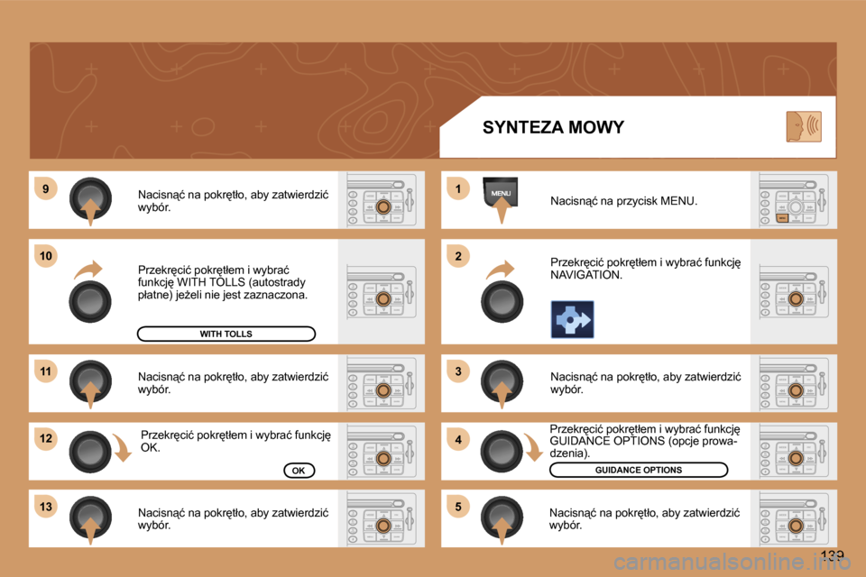 Peugeot 307 CC 2006  Instrukcja Obsługi (in Polish) �9
�1�0
�1�1
�1�2 
�1�3 �1 
�2 
�3 
�4
�5
�1�3�9
�N�a�c�i�s�n"�ć� �n�a� �p�o�k�r
�t�ł�o�,� �a�b�y� �z�a�t�w�i�e�r�d�z�i�ć�  
�w�y�b�ó�r�. 
�N�a�c�i�s�n"�ć� �n�a� �p�o�k�r
�t�ł�o�,� �a�b�y� �