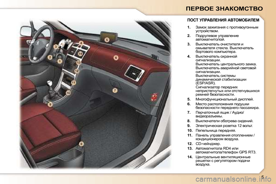 Peugeot 307 CC 2006  Инструкция по эксплуатации (in Russian) �5
f?gYe?� AdWaechiYe
fehi� jfgWYb?dBv� WYieceXBb?c
�1�.�  Awfhd� aw`bzwÖby� k� ijhlbyhmzhÖÖuf� 
mkljhcklyhf�.
�2�. 