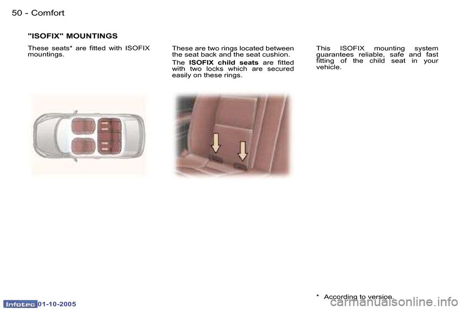 Peugeot 307 CC 2005.5  Owners Manual �C�o�m�f�o�r�t�5�0 �-
�0�1�-�1�0�-�2�0�0�5
�5�1�C�o�m�f�o�r�t�-
�0�1�-�1�0�-�2�0�0�5
�T�h�e�s�e� �a�r�e� �t�w�o� �r�i�n�g�s� �l�o�c�a�t�e�d� �b�e�t�w�e�e�n�  
�t�h�e� �s�e�a�t� �b�a�c�k� �a�n�d� �t�h�