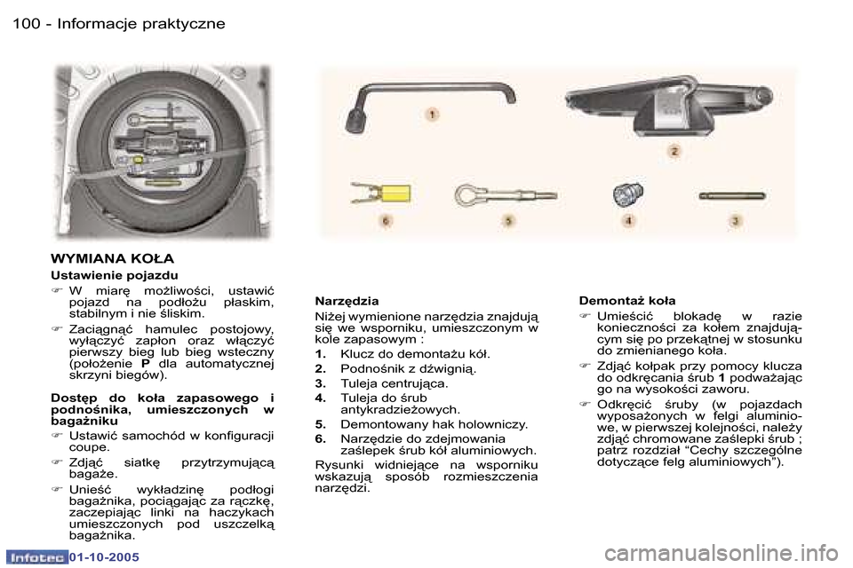 Peugeot 307 CC 2005.5  Instrukcja Obsługi (in Polish) �I�n�f�o�r�m�a�c�j�e� �p�r�a�k�t�y�c�z�n�e
�1�0�0 �-
�0�1�-�1�0�-�2�0�0�5
�1�0�1
�I�n�f�o�r�m�a�c�j�e� �p�r�a�k�t�y�c�z�n�e
�-
�0�1�-�1�0�-�2�0�0�5
�N�a�r�z
�d�z�i�a 
�N�iG�e�j� �w�y�m�i�e�n�i�o�n�e